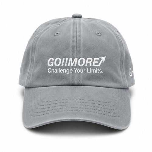 GO!!MORE↗ Signature Washed Cap-Gray