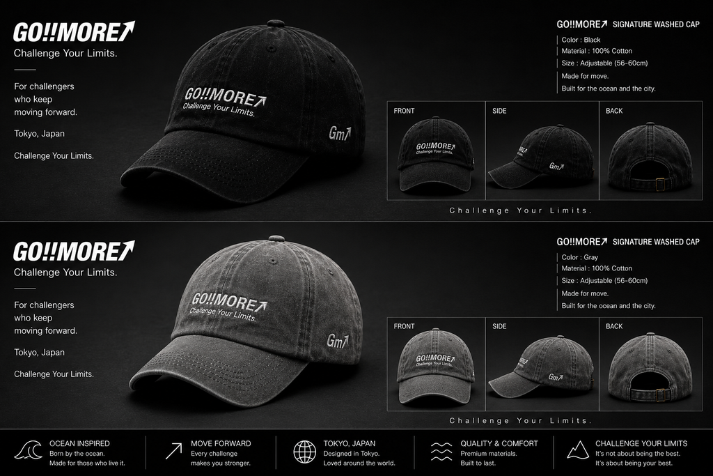 GO!!MORE↗ Signature Washed Cap